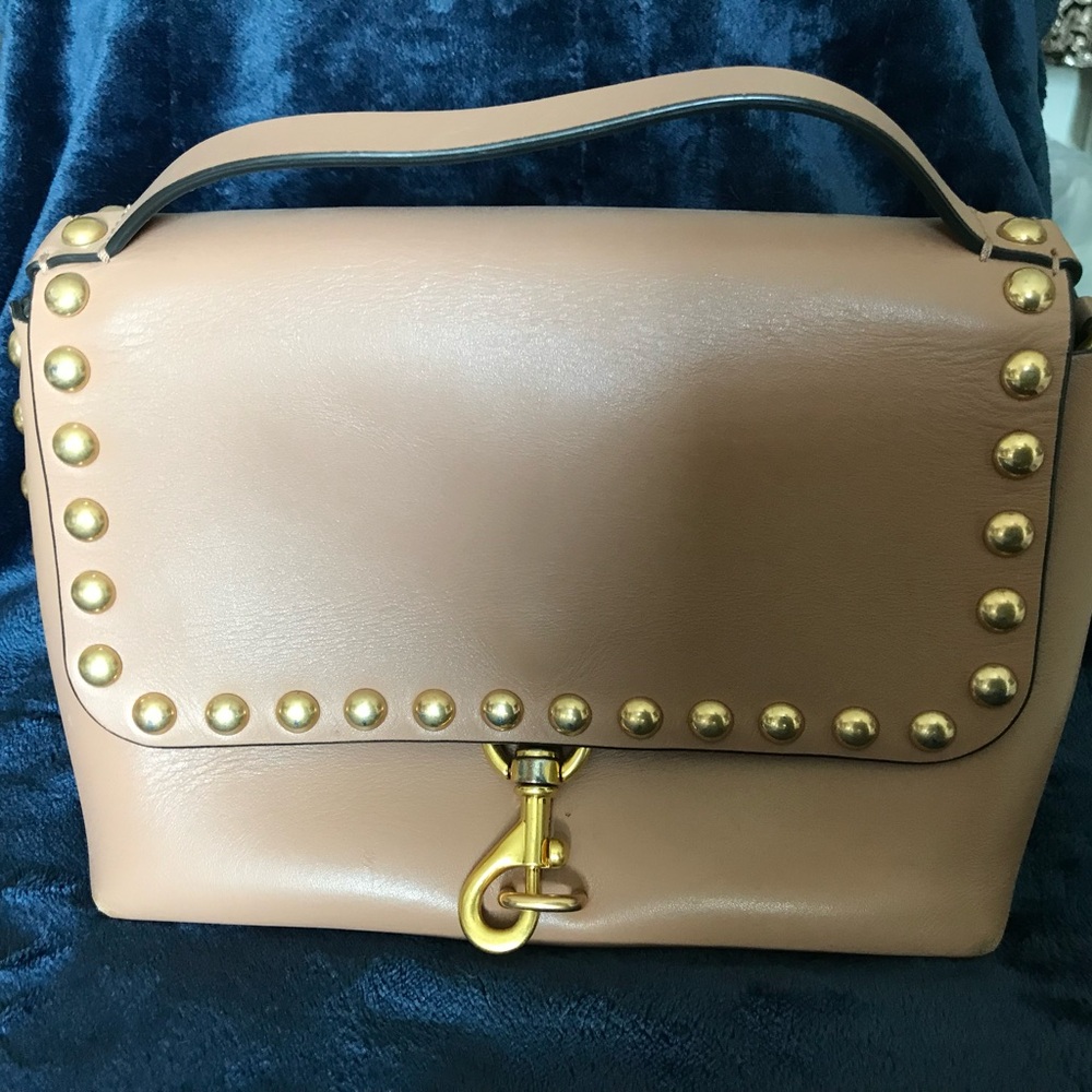 Rebecca Minkoff Tan Shoulder Bag with Gold Accents